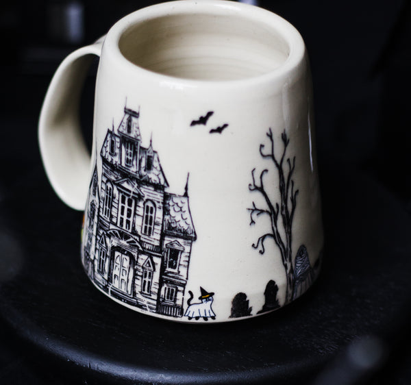 Haunted House with Ghosties Mug
