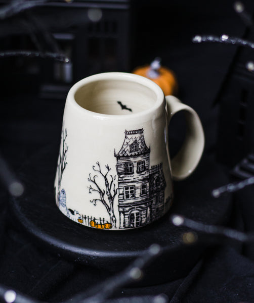 Haunted House with Ghosties Mug