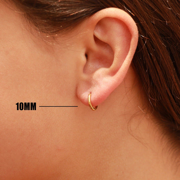 18K Gold PVD Stainless Steel Classic Hoop Huggie Earrings