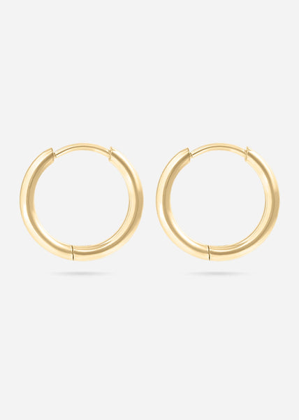 18K Gold PVD Stainless Steel Classic Hoop Huggie Earrings