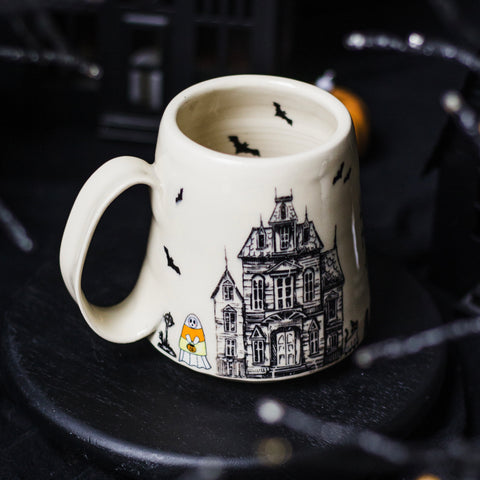 Haunted House with Ghosties Mug