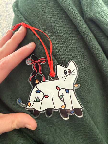 Acrylic Ghost Kitty Ornament