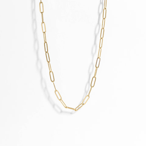 18K Gold PVD Stainless Steel Paperclip Chain Necklace