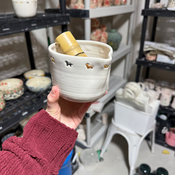 Dog Breed Around Rim Matcha Bowl