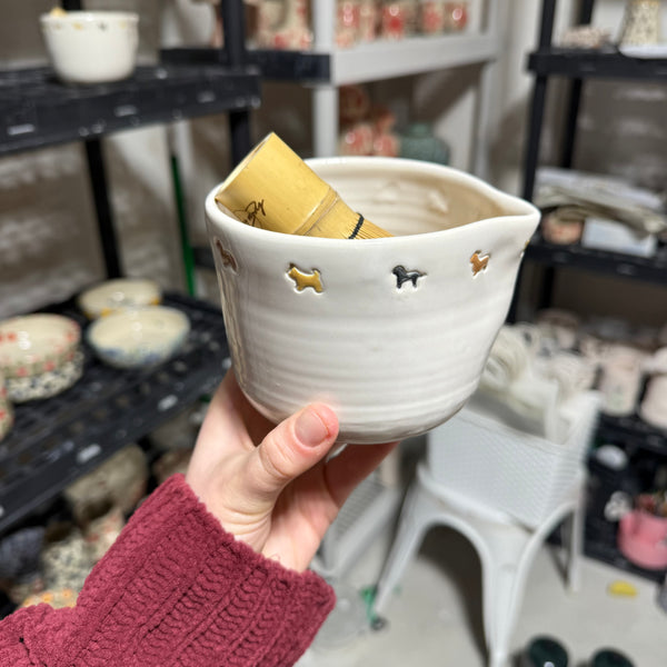 Dog Breed Around Rim Matcha Bowl