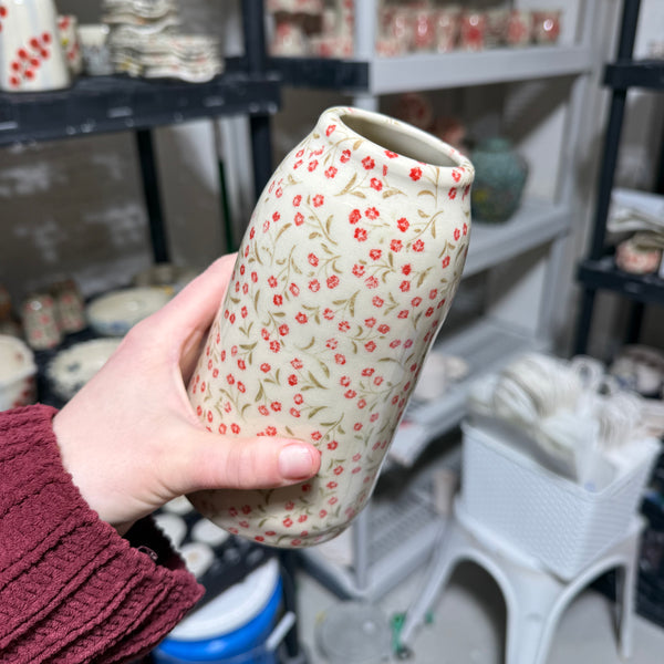 Red Ditsy Vase