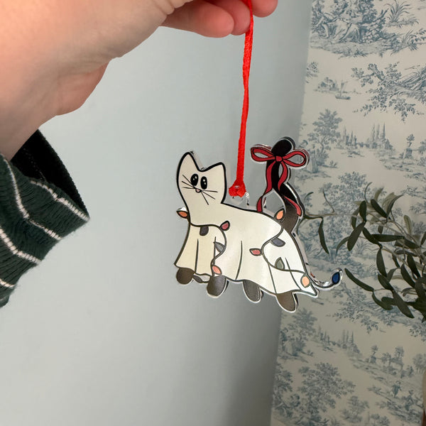 Acrylic Ghost Kitty Ornament