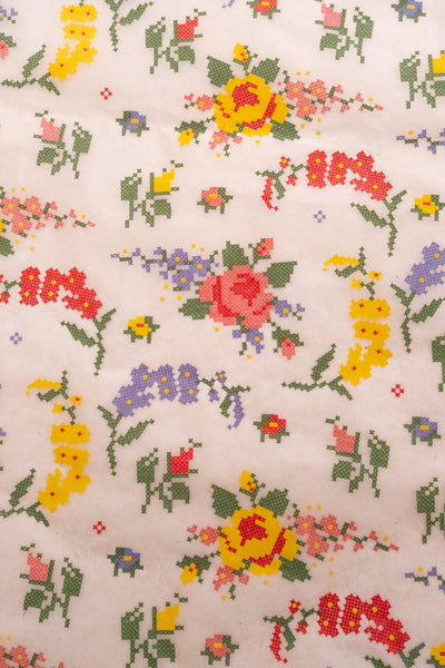 Available 9.21.26 Floral Garden Cross-stitch Underglaze Transfer