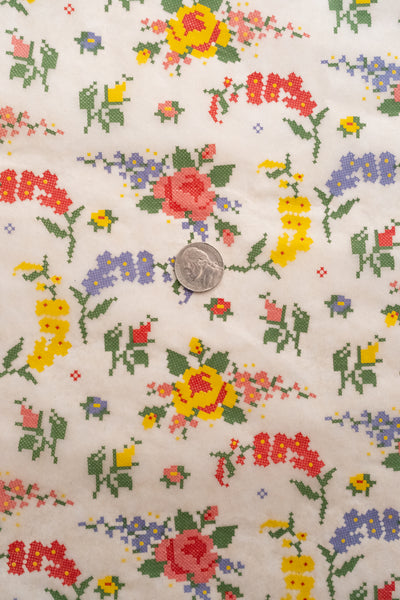 Available 9.21.26 Floral Garden Cross-stitch Underglaze Transfer