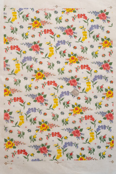 Available 9.21.26 Floral Garden Cross-stitch Underglaze Transfer