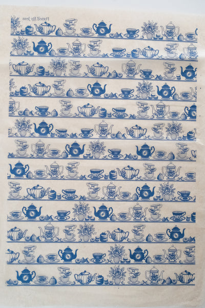 Available 9.21.26 Tea Cabinet Underglaze Transfer Blue