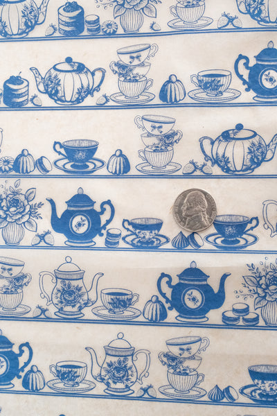 Available 9.21.26 Tea Cabinet Underglaze Transfer Blue