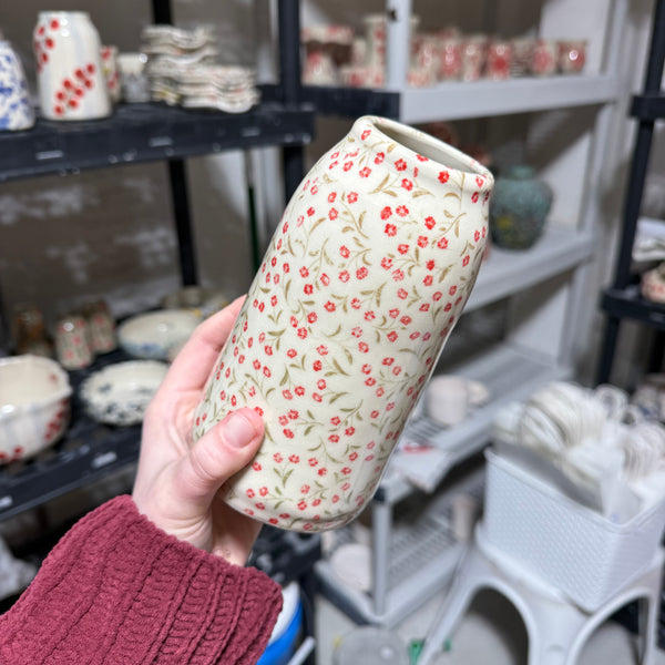 Red Ditsy Vase