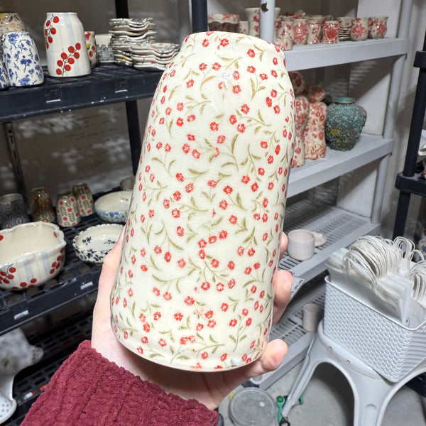 Red Ditsy Vase