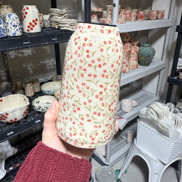 Red Ditsy Vase