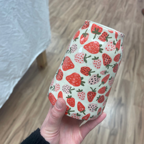 A Strawberry Doodle Vase