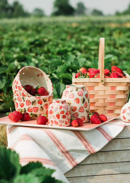 A Strawberry Doodle Bud Vase