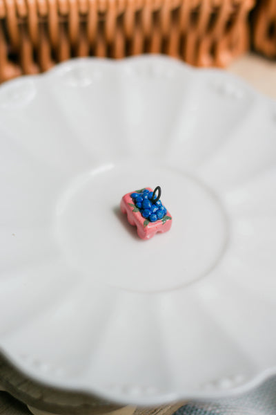 Blueberries in a Berry Basket Charm