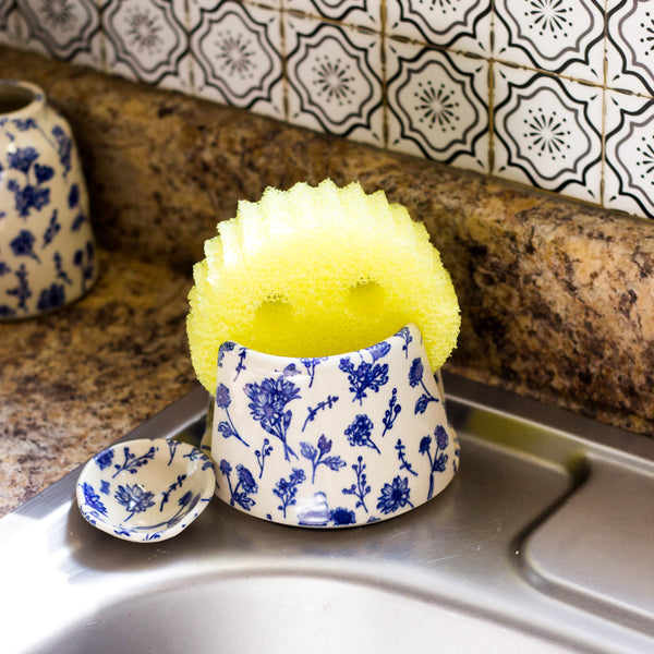 Blue Wild Flower Sponge Holder