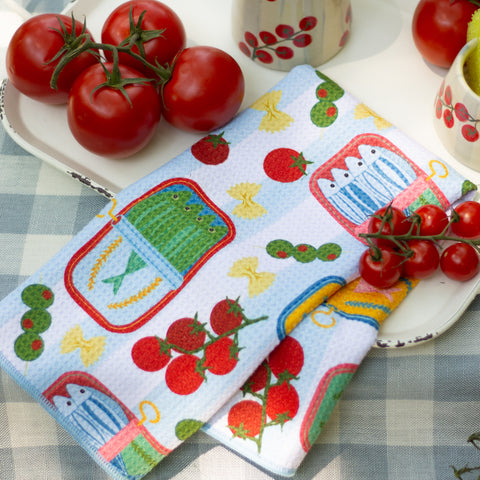 Italian Summer Waffle Knit Tea Towel