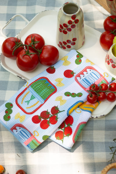 Italian Summer Waffle Knit Tea Towel