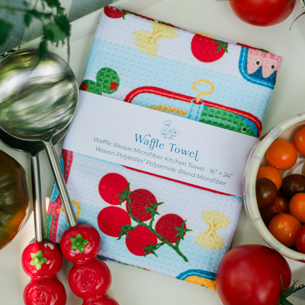 Italian Summer Waffle Knit Tea Towel