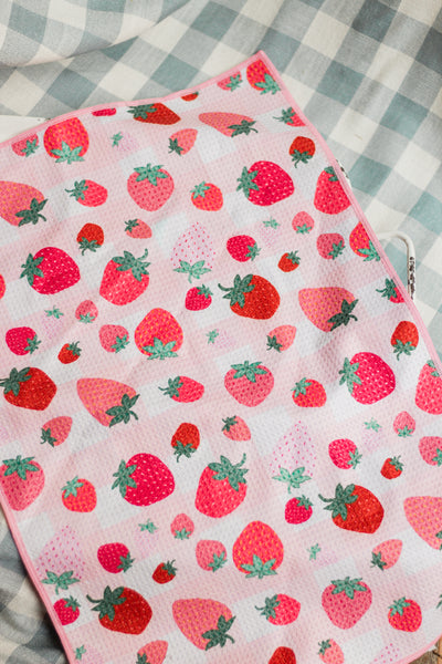 Strawberry Waffle Knit tea Towel