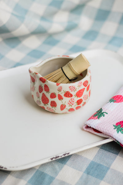 Strawberry Doodle Matcha Bowl