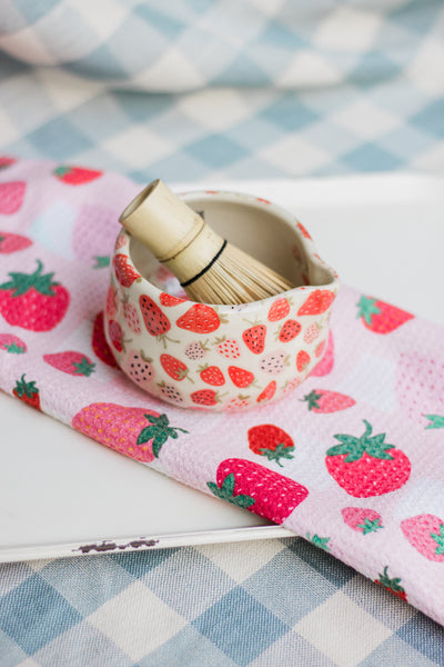 Strawberry Doodle Matcha Bowl