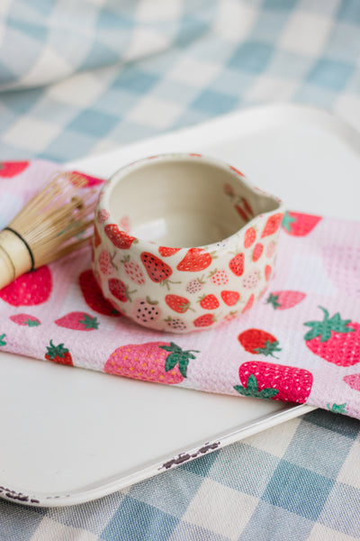 Strawberry Doodle Matcha Bowl