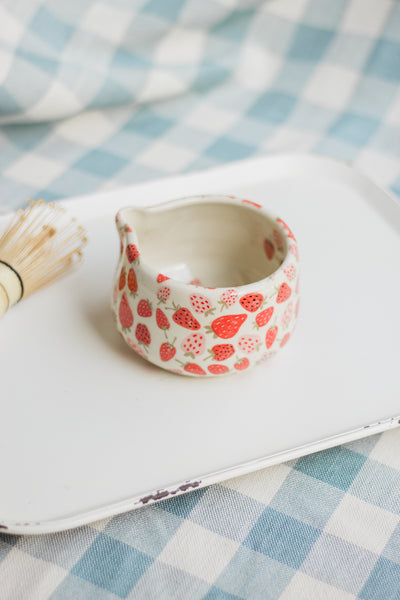 Strawberry Doodle Matcha Bowl