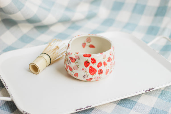 Strawberry Doodle Matcha Bowl
