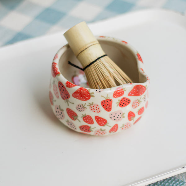 Strawberry Doodle Matcha Bowl