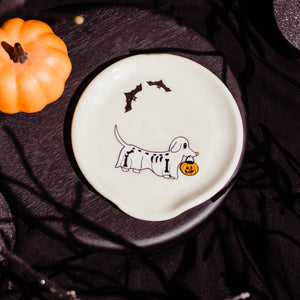 Skeleton Ghost Dog Spoon Rest