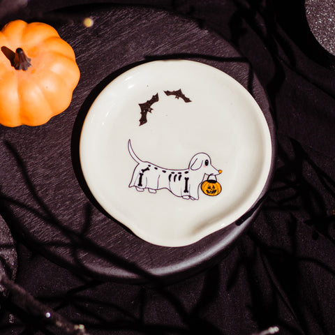 Skeleton Ghost Dog Spoon Rest