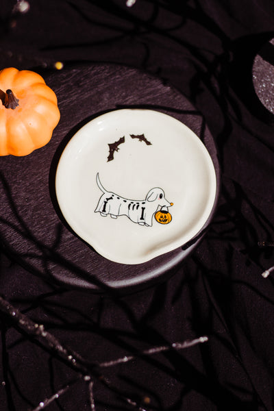 Skeleton Ghost Dog Spoon Rest
