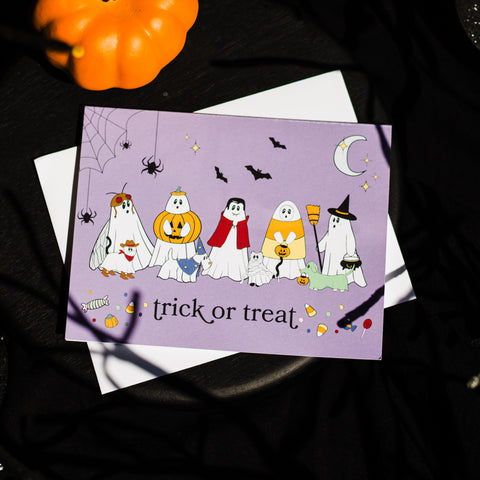 Ghosties on Trick or Treat Night Greeting Card