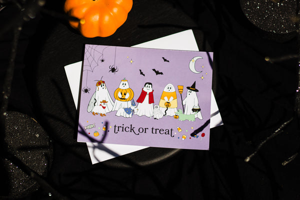 Ghosties on Trick or Treat Night Greeting Card
