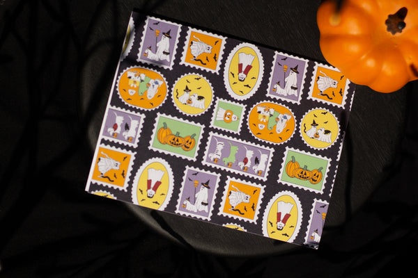Ghosties on Stamps Greeting Card