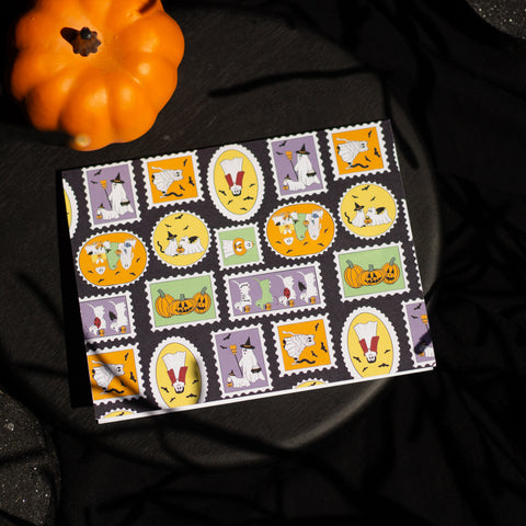 Ghosties on Stamps Greeting Card