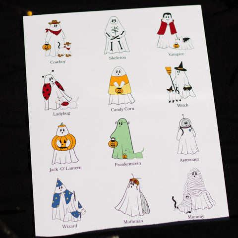 Ghosties in Costume 8x10 Art Print