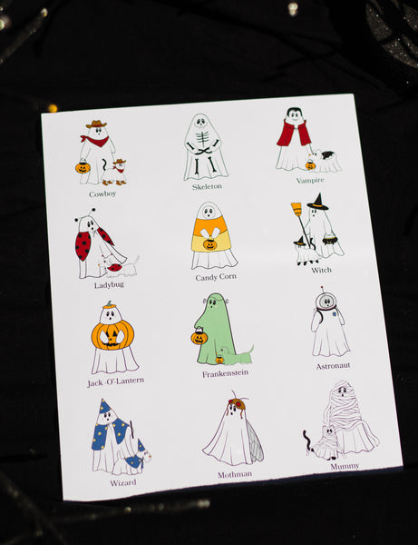 Ghosties in Costume 8x10 Art Print