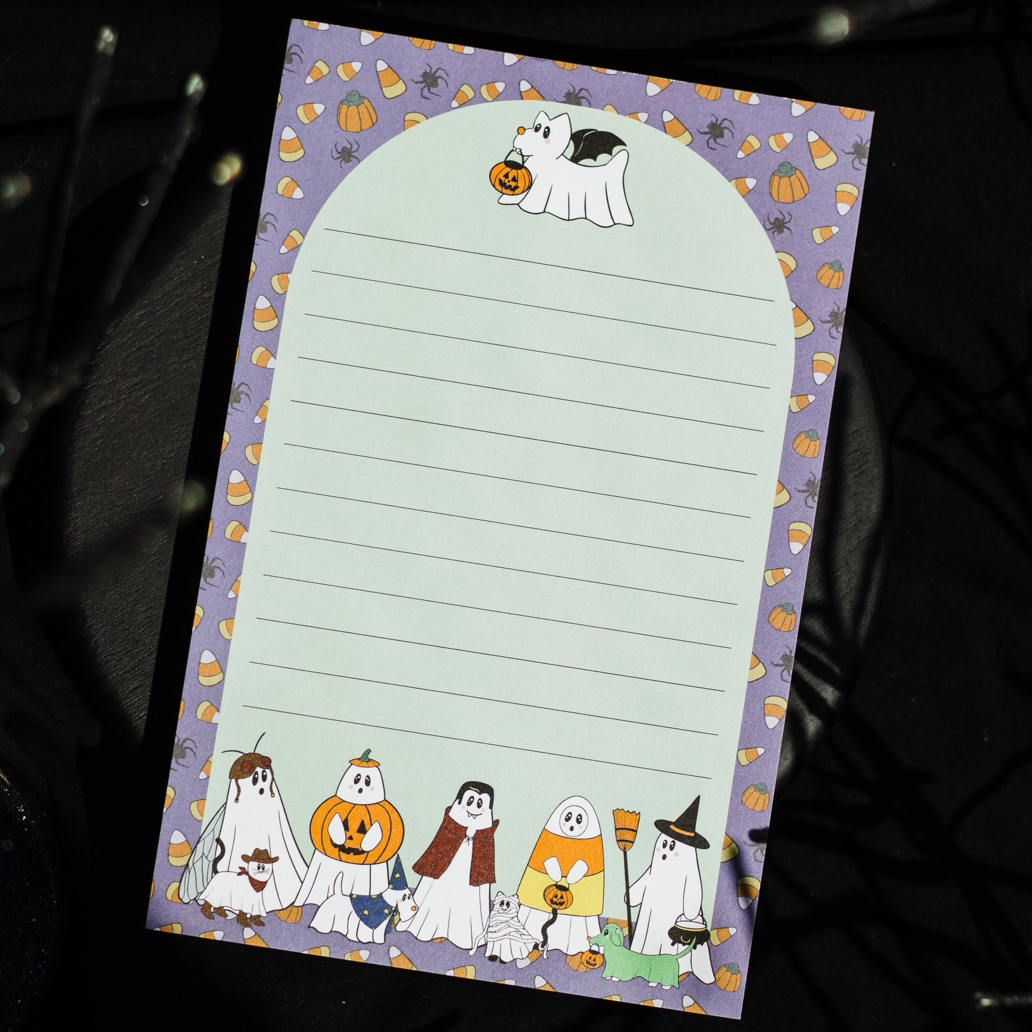 Ghosties on Trick or Treat Night Notepad
