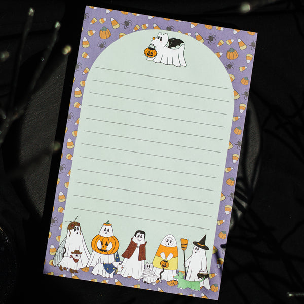 Ghosties on Trick or Treat Night Notepad