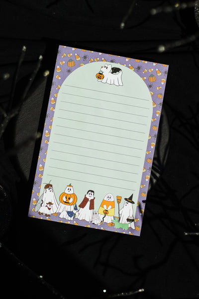 Ghosties on Trick or Treat Night Notepad