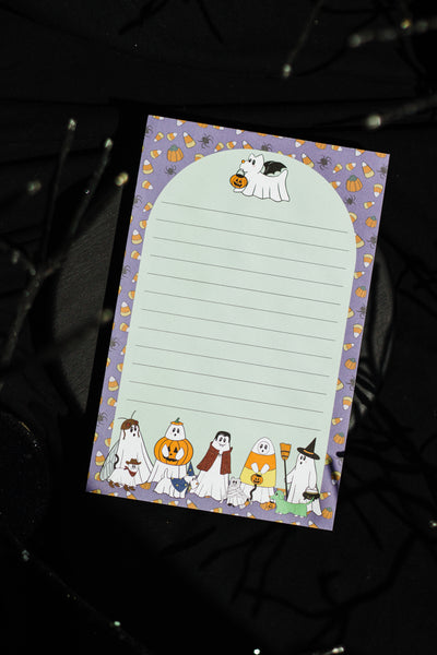 Ghosties on Trick or Treat Night Notepad