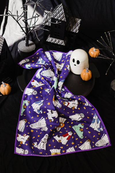 Ghosties in Costume Waffle Knit Tea Towel