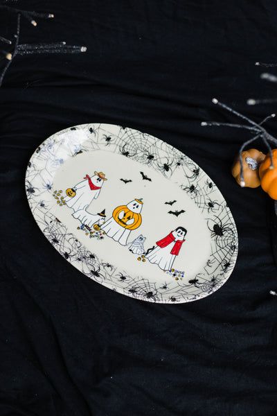 Ghost Pumpkin and Friends Serving Platter