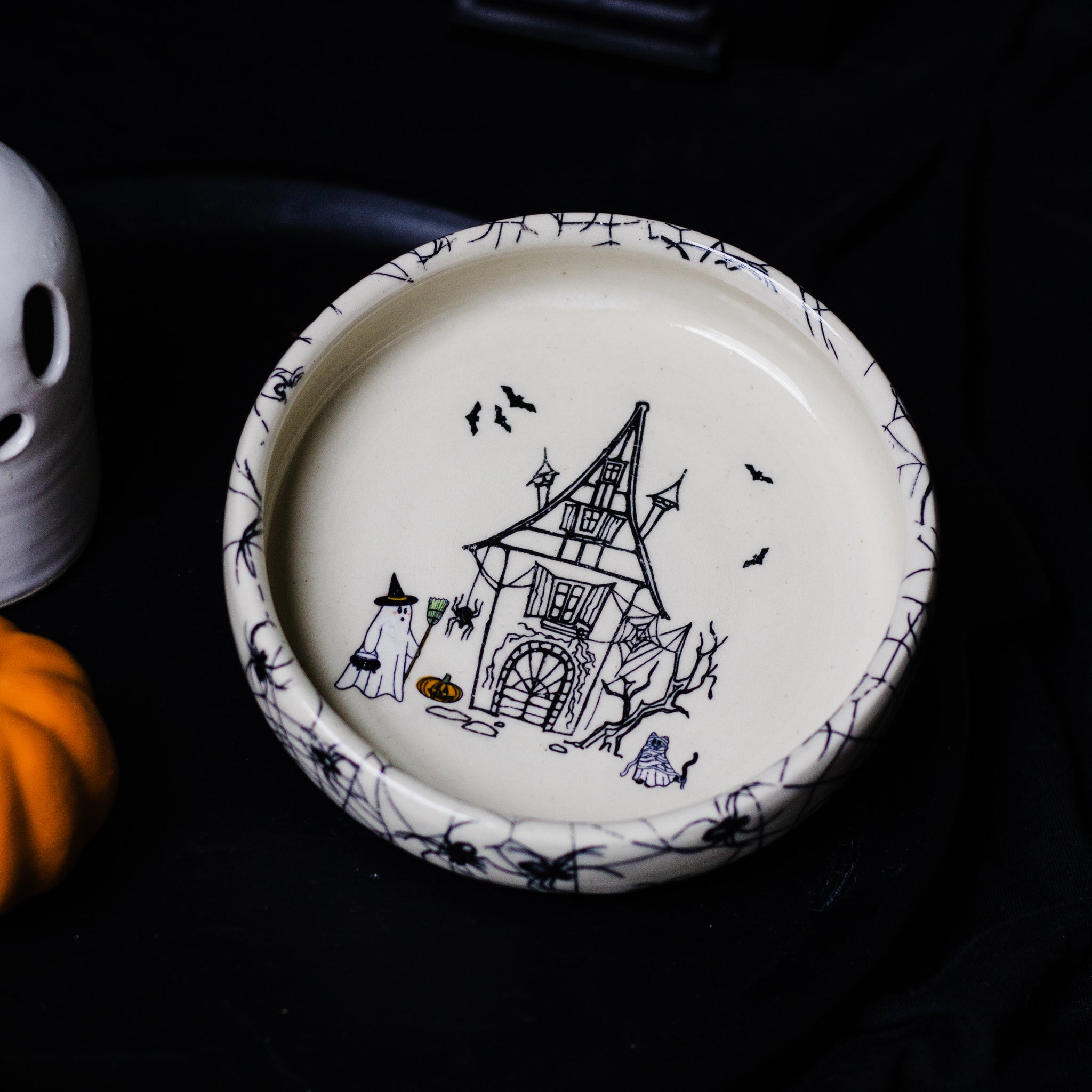 Witch Ghost and Haunted Hose Pasta Bowl