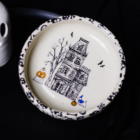 Pumpkin Ghost and Haunted Hose Pasta Bowl